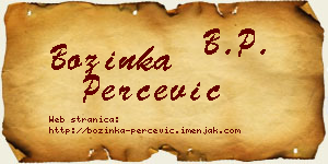 Božinka Perčević vizit kartica